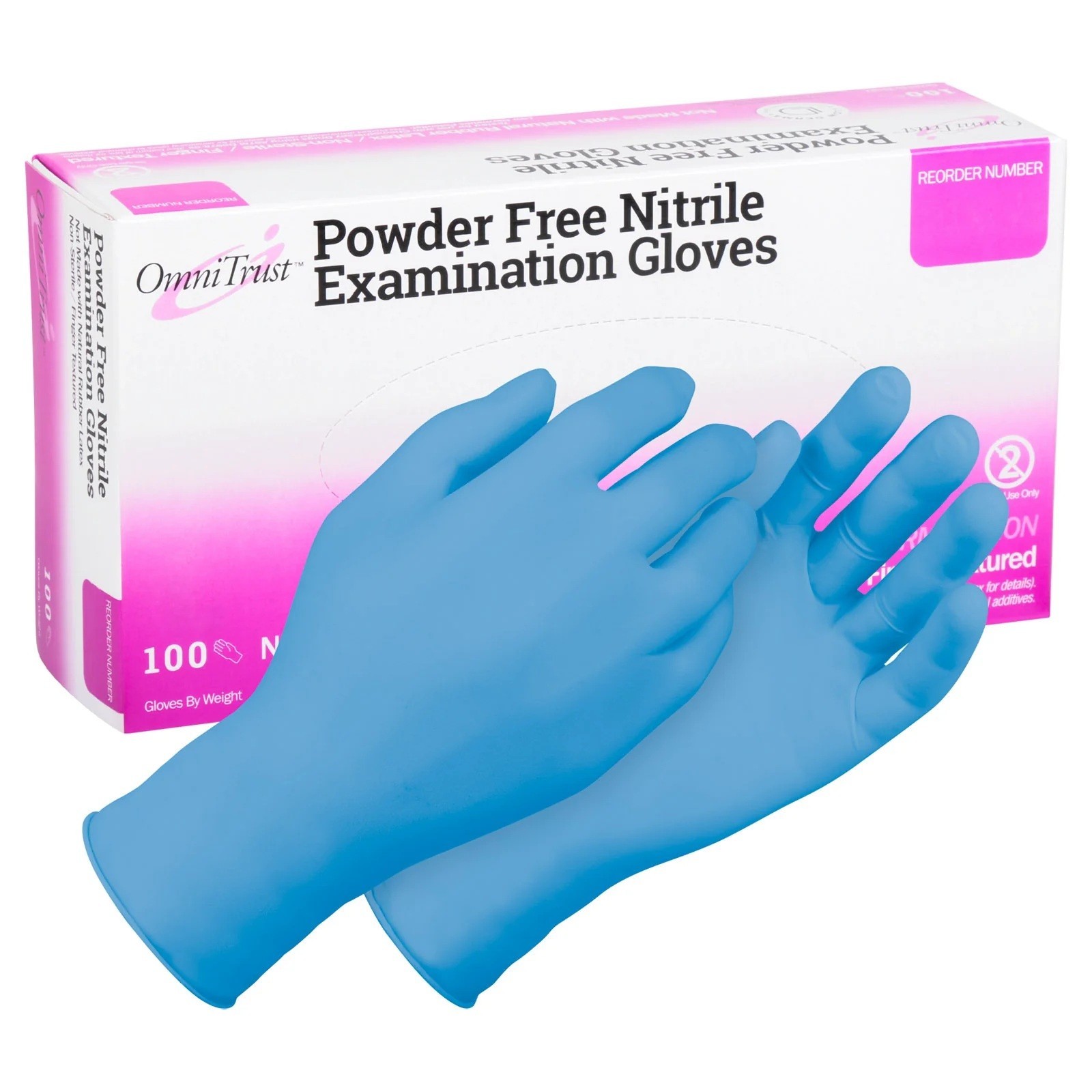 OmniTrust Nitrile Powder Free Examination Gloves, Small, 10 box / case