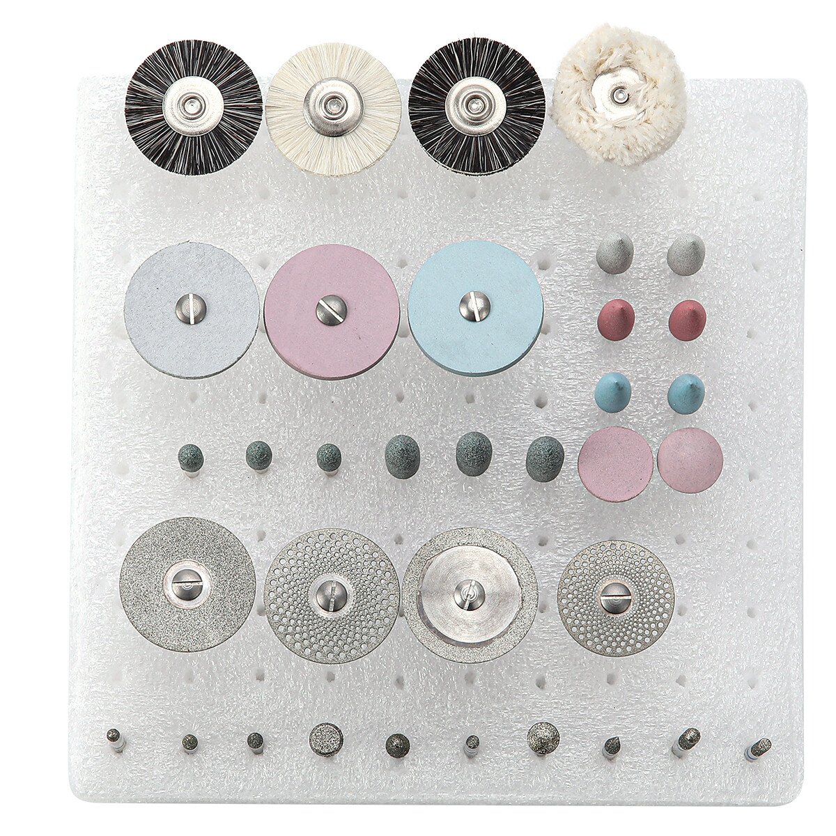Dental RA HP Diamond Polishing Burs Disc Brushes Kit for Porcelain Ceramics