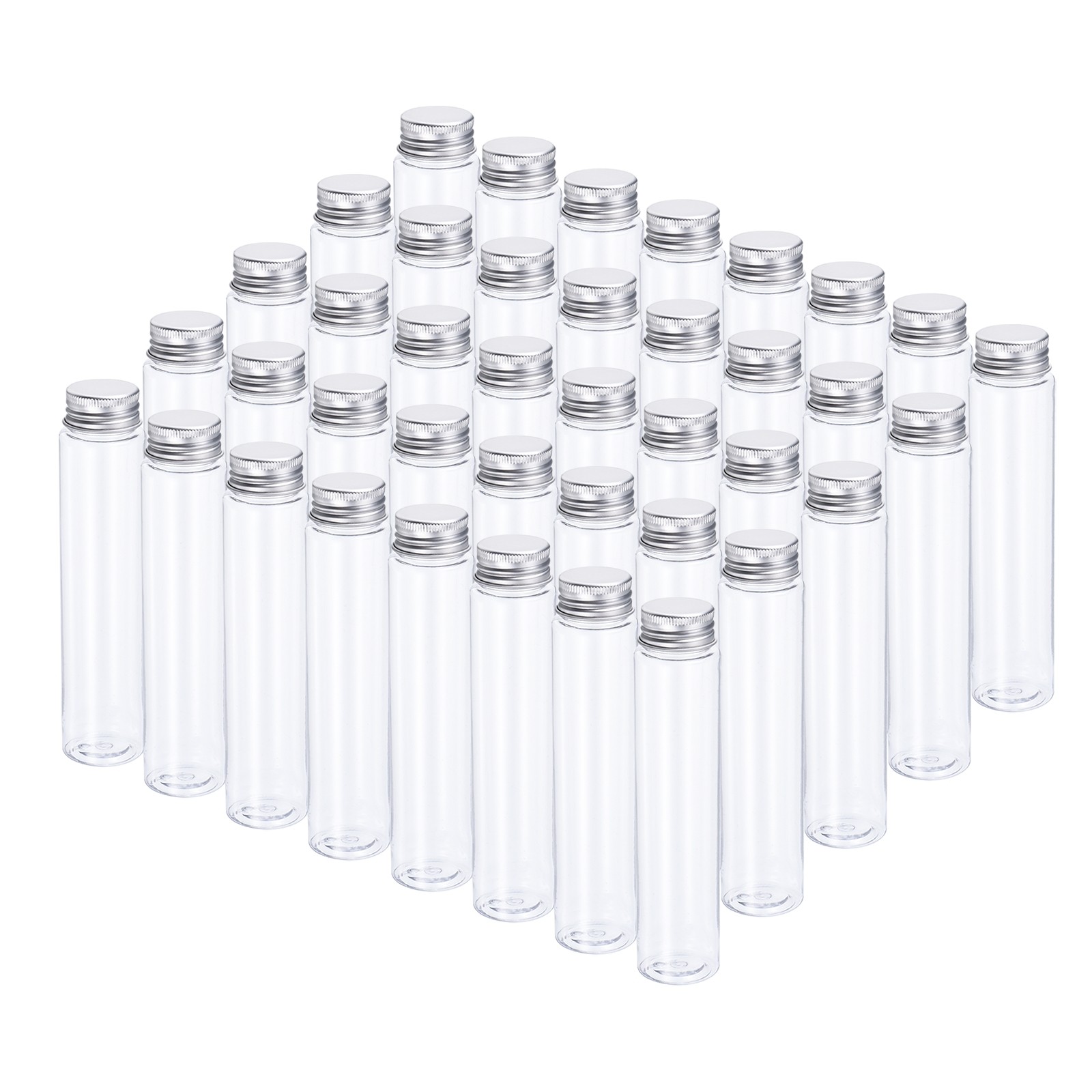 40Pcs 110ml Plastic Test Tubes w/ Screw Caps 155x33mm Tubes Aluminum Lid,