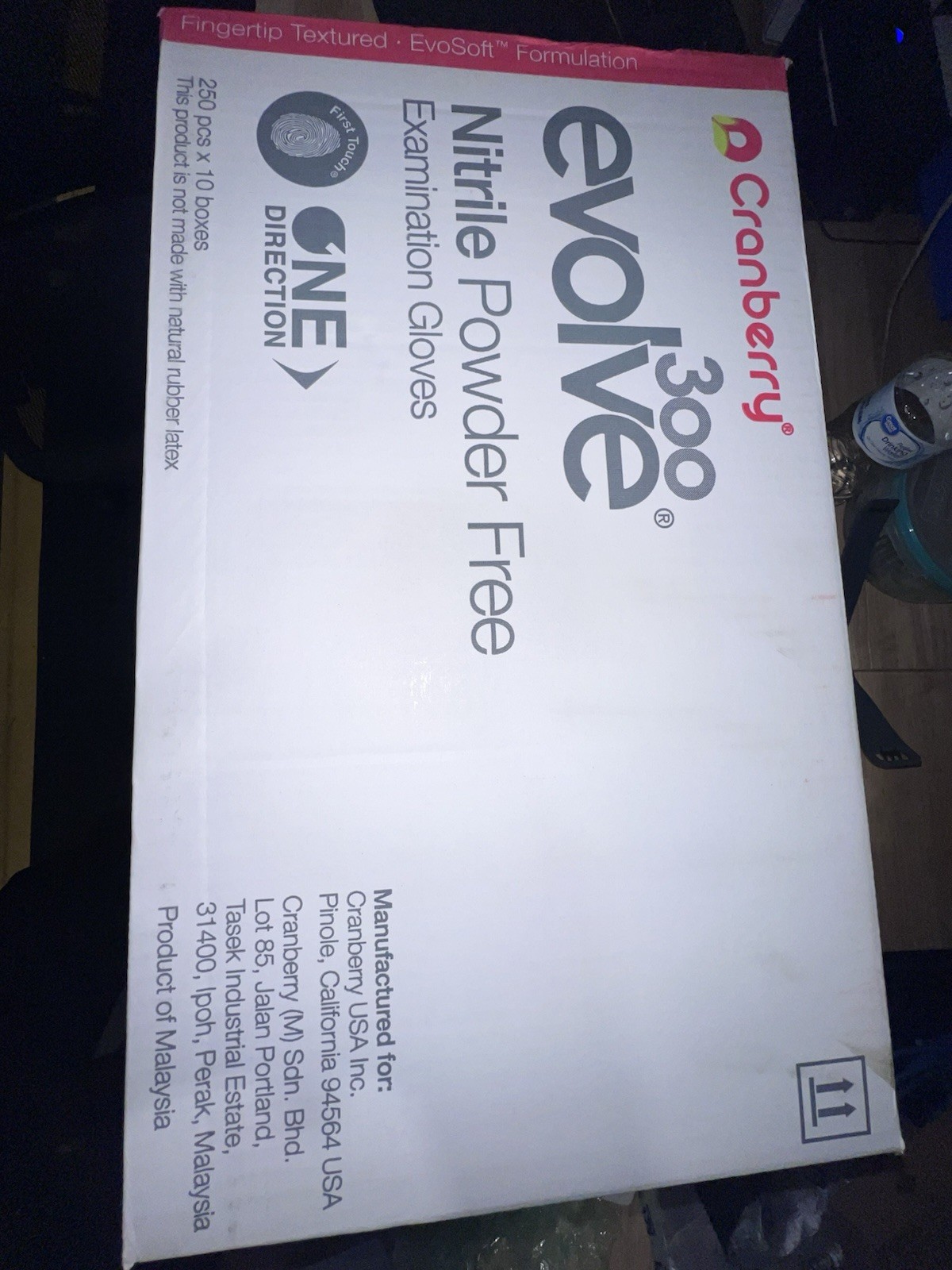 Cranberry Evolve300 Powder Free Exam Gloves Extra Large. 1 Case Of 10lb Box