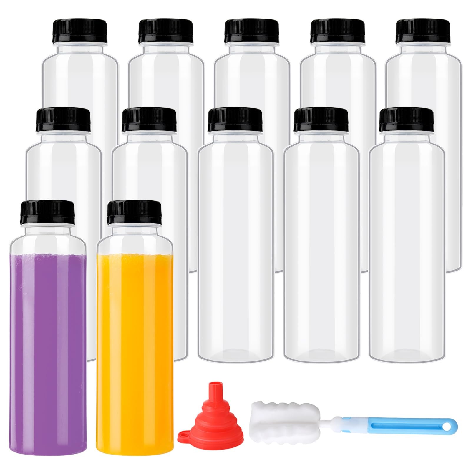 zmybcpack 12 Pack 500 Ml PP Heat-Resistant Plastic Juice Bottles 17oz 12pack