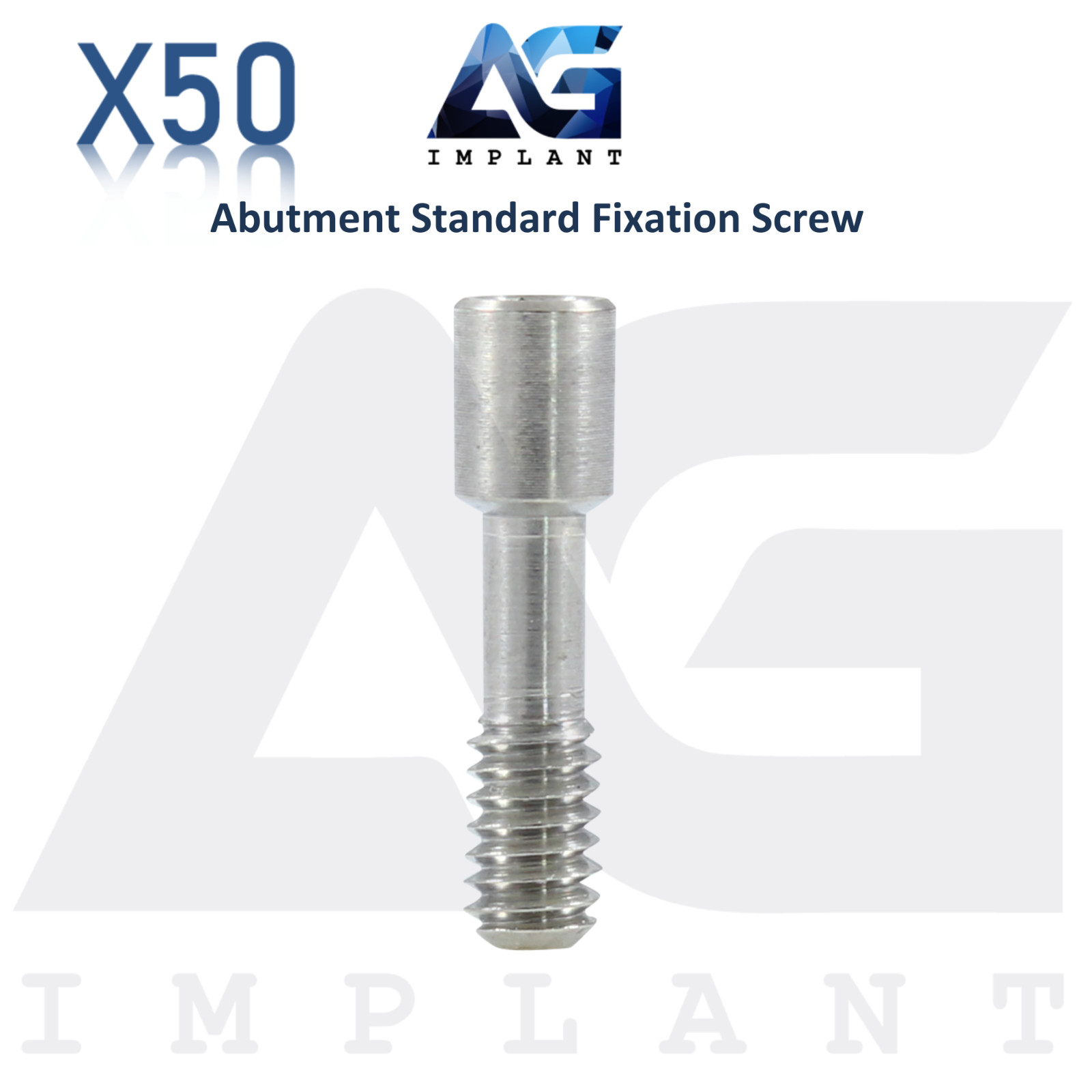 50 Dental Standard Fixation Screw Int Hex 2.42mm System Prosthetic Ø1.72mm Lab
