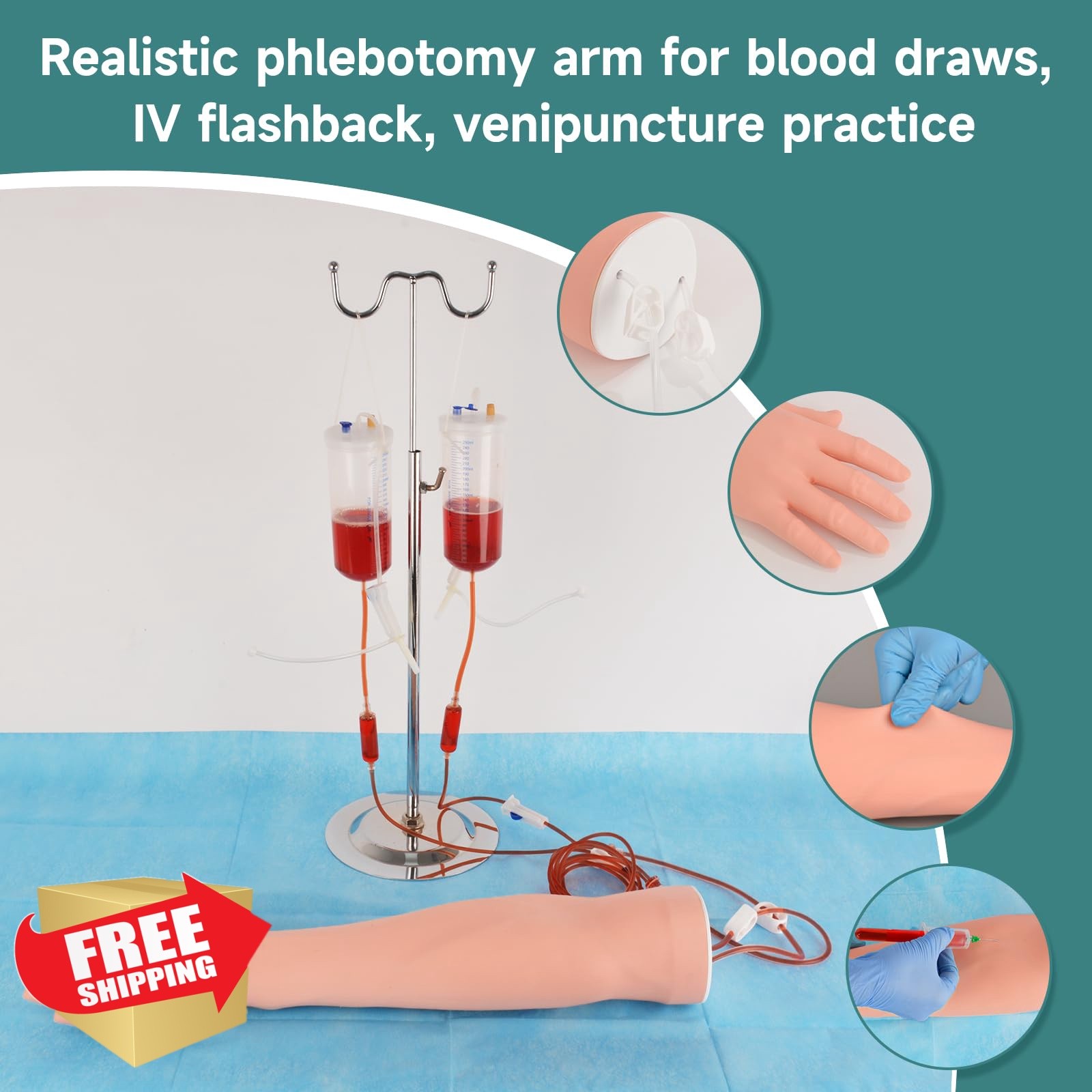 Skillssist Phlebotomy IV Practice Arm White