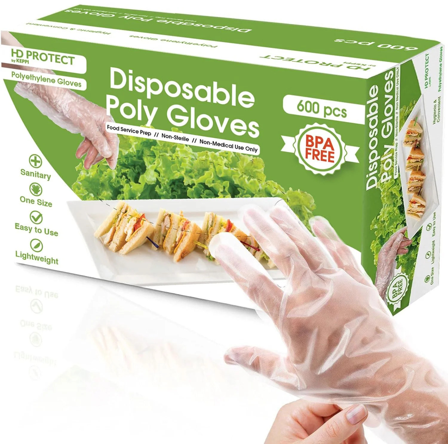 Keppi 600 Pack Disposable Food Prep Gloves – Clear Polyethylene, Latex-Free, BPA