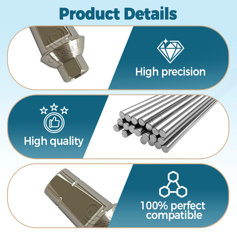 Zimmer TSV compatible Ti cemented abutment Straight abutment platform D4.8 D5.5