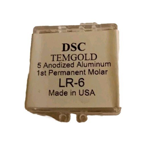 DSC Dental 1st Permanent Molar TEMGOLD 5/Pk ANODIZED ALUMINUM USA LR-6