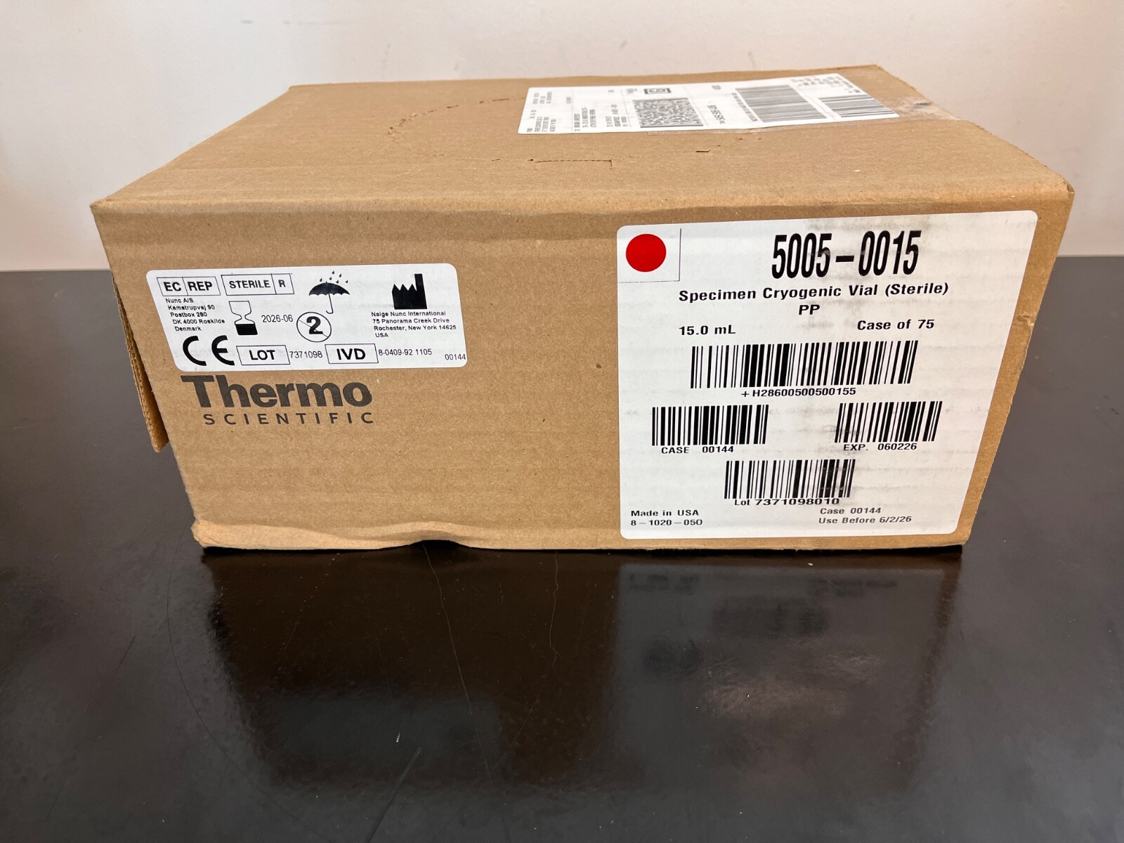 Thermo Scientific Nalgene General Long-Term Storage Cryogenic Tubes 15ml, 75/pkg
