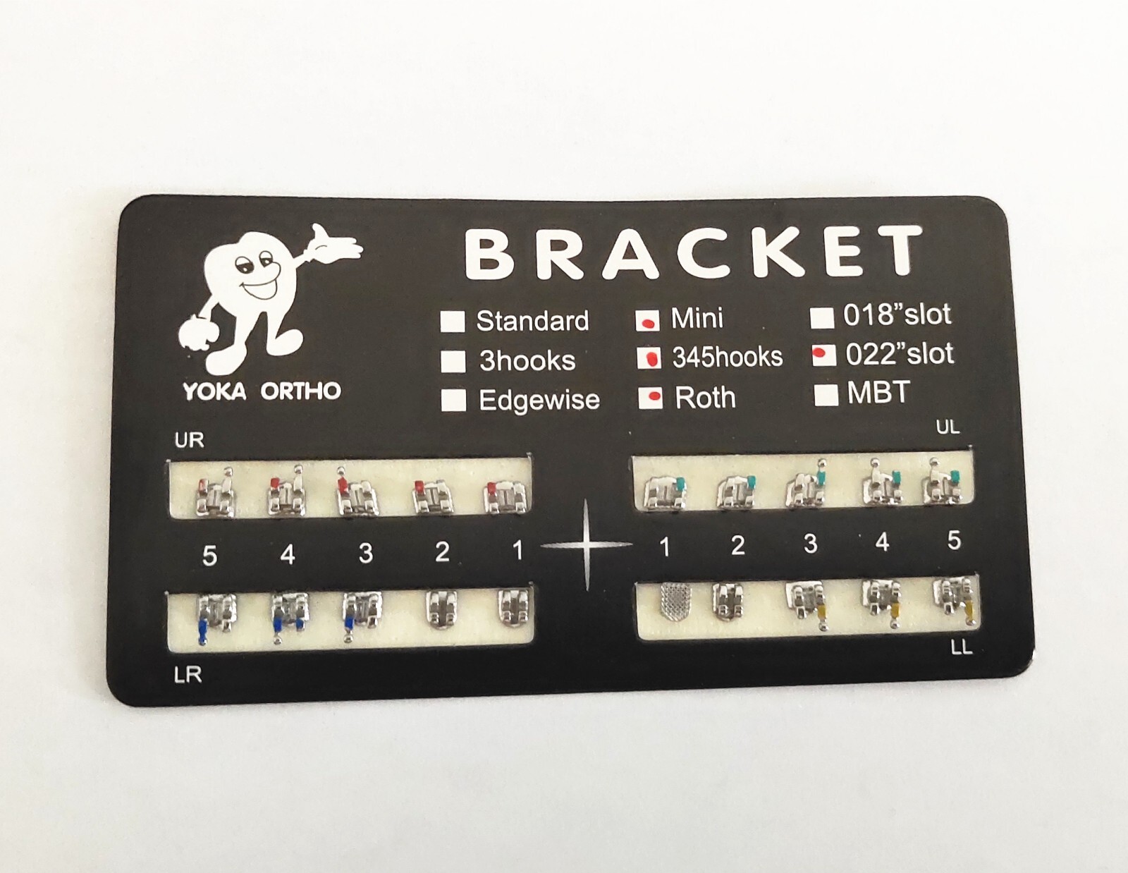 100 Sets Teeth Brackets Mini Roth 022 345 Hooks Dental Metal Braces Black Color