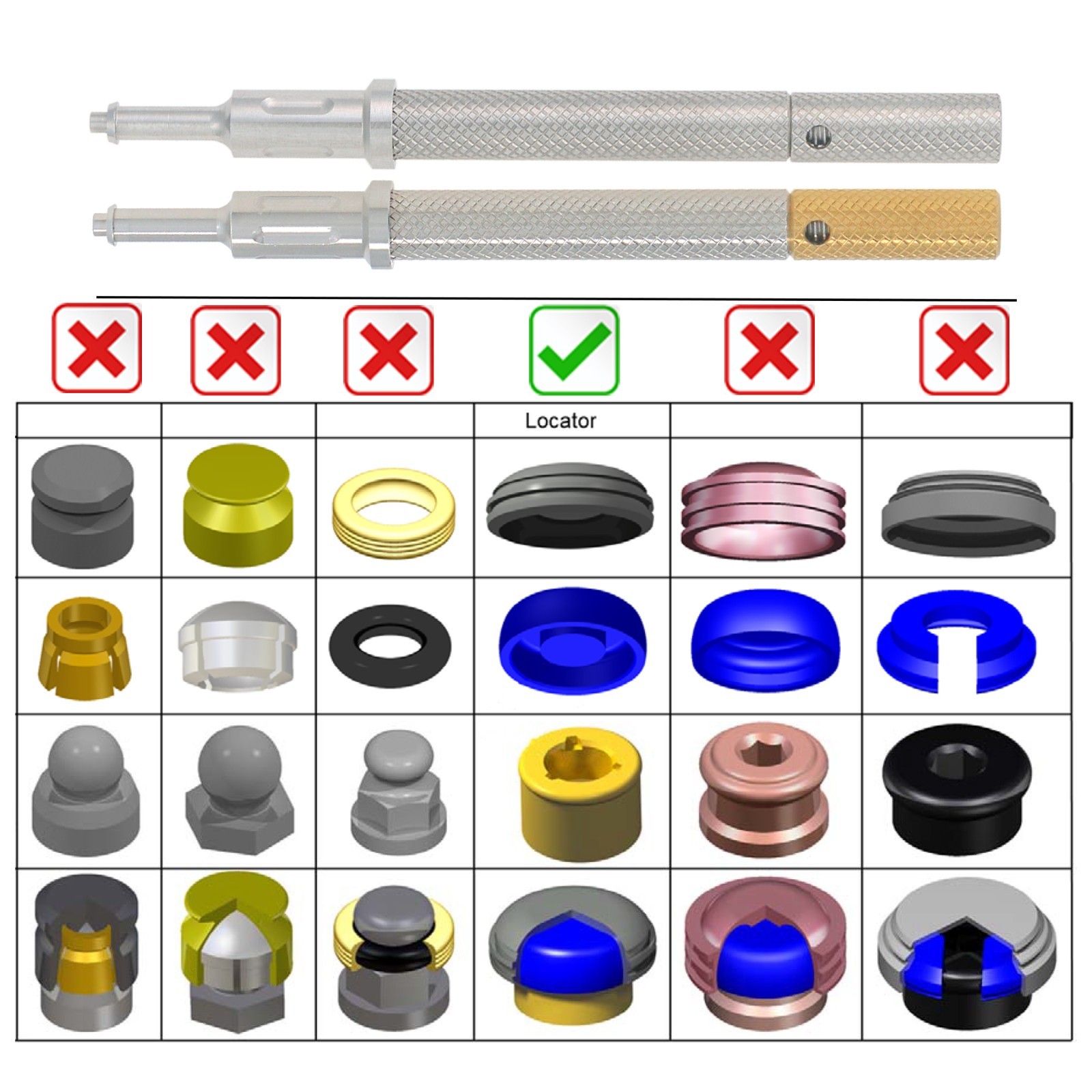 US Locator Zimmer Abutment Overdenture Retention Caps Locator Core Tool