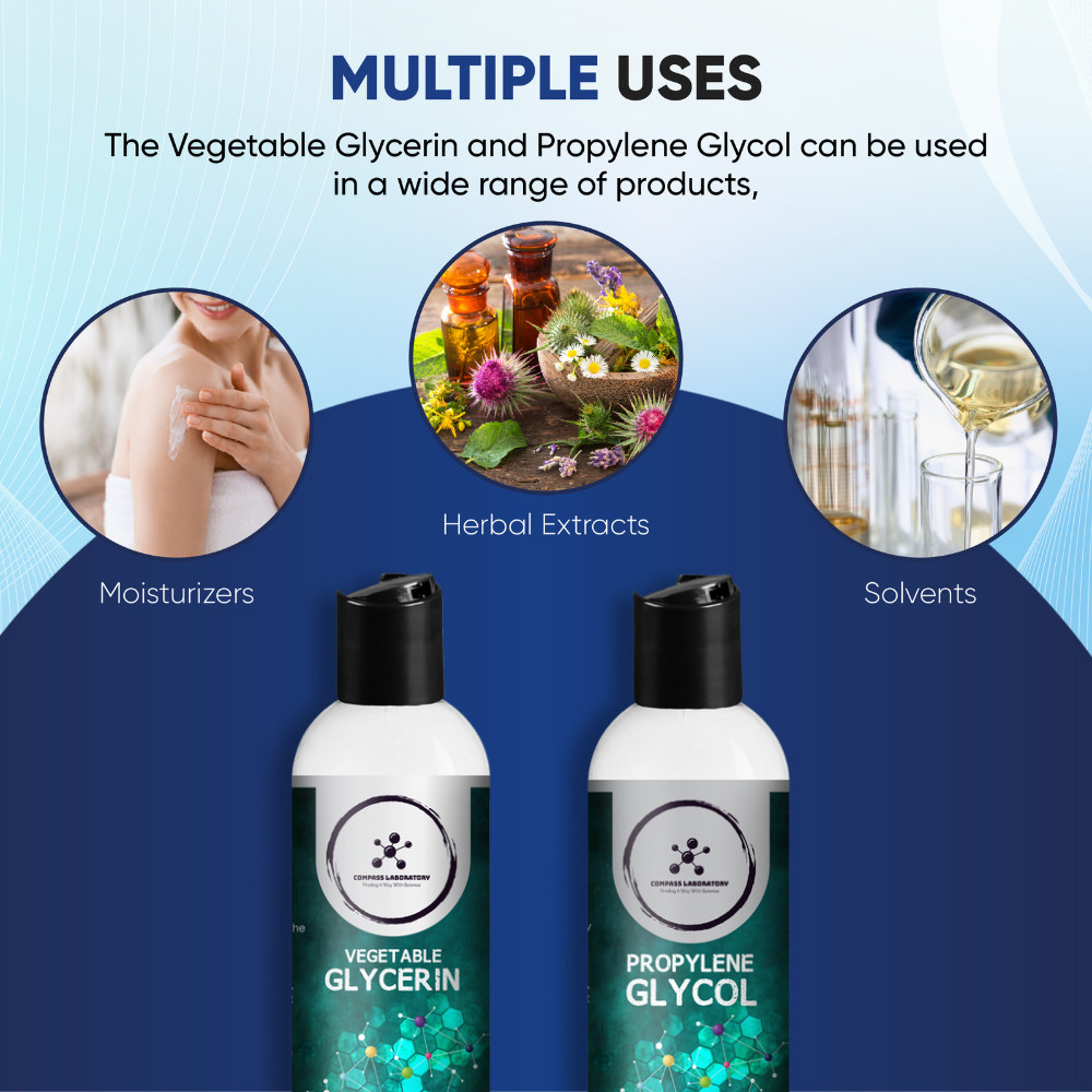 Compass Laboratory Propylene Glycol and Vegetable Glycerin 2 Pack Bundle 500 mL