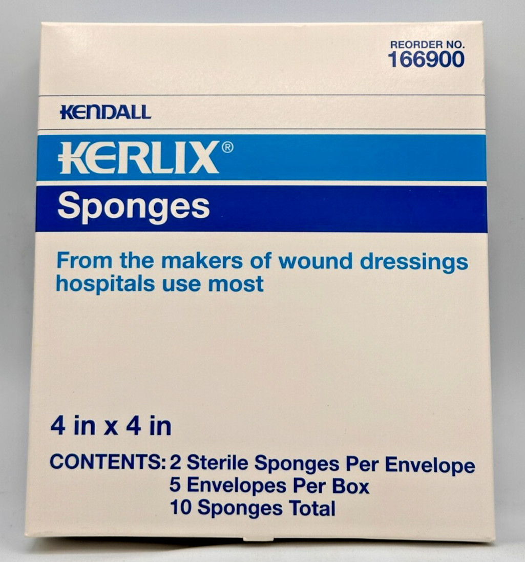 Kendall Kerlix Sponges New 5 pack x 2 per pack = 10 Total 4″x4″ USA 166900/5072