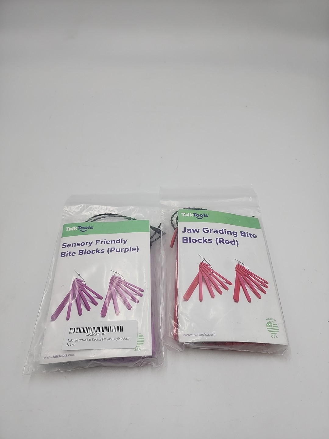 TalkTools Sensory Friendly Red/Purple Bite Blocks (2 Pack)