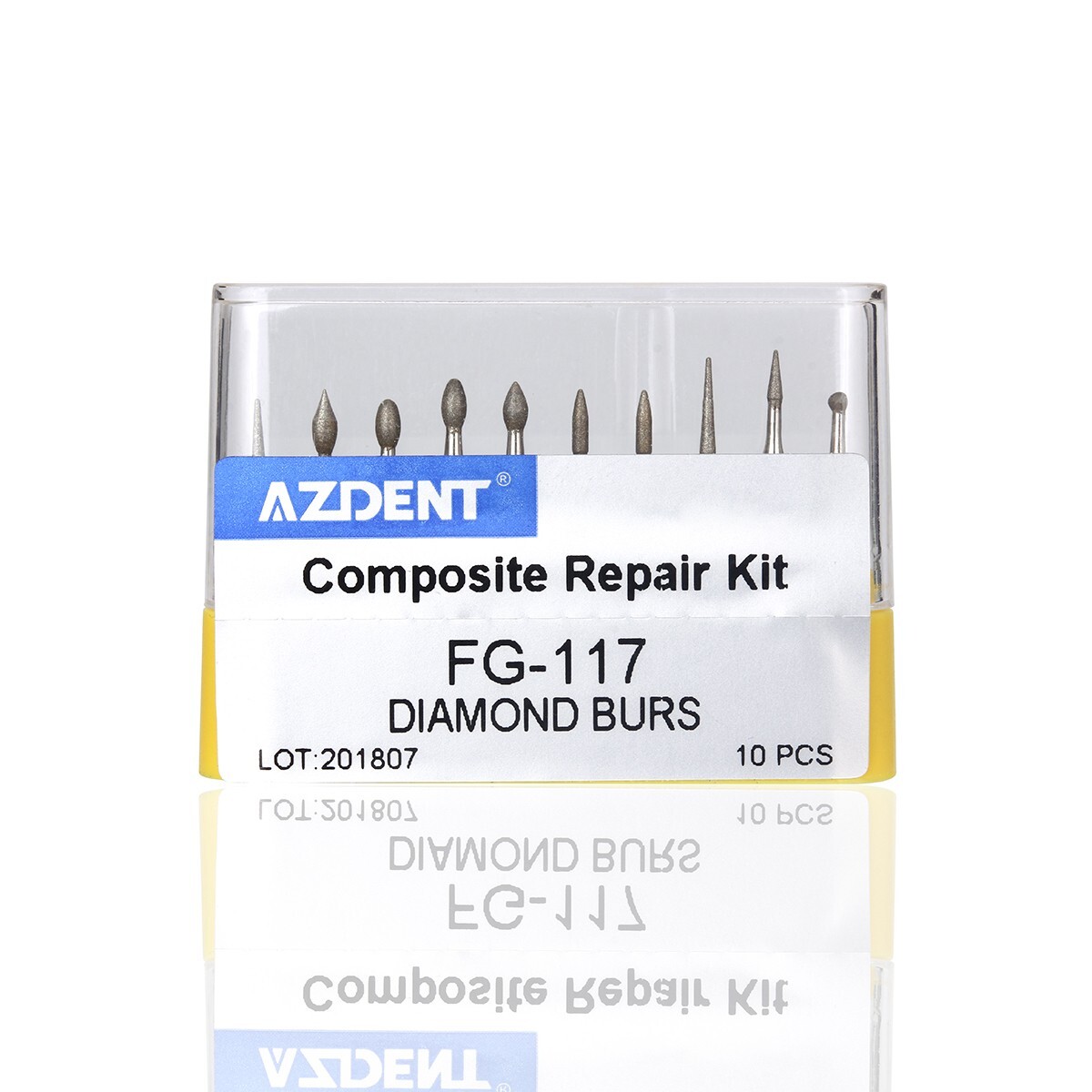 10PCS Fresas Dentales de Diamante Taladros Compuesto Kit FG-117 para Alta Veloc