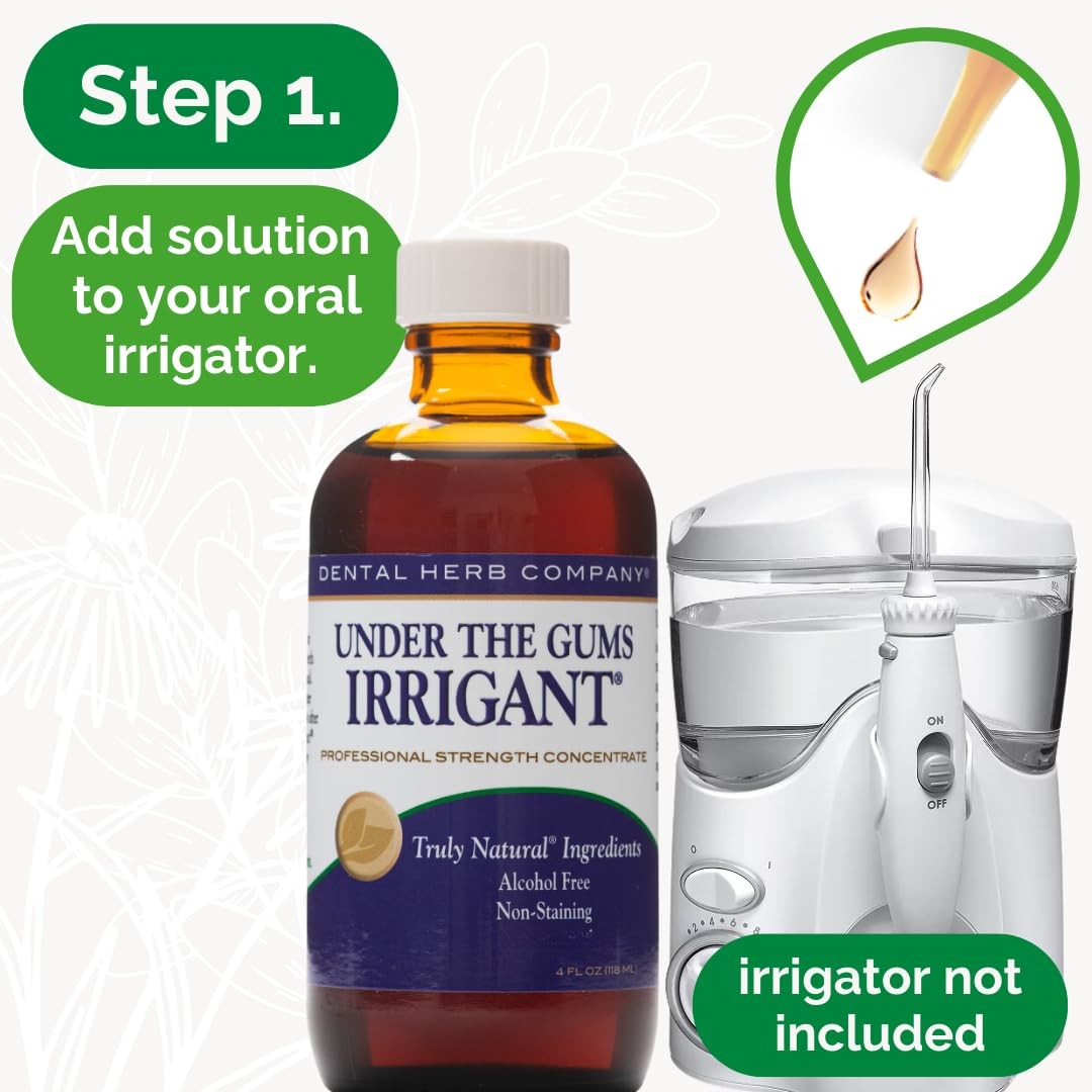 Under The Gums Irrigant Solution – AlcoholFree, Vegan Herbal Solution for Wat…