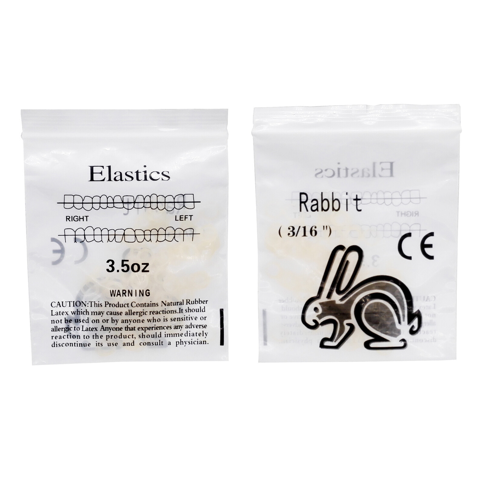 100pcs Dental Orthodontic Rubber Bands Elastics Latex Braces Non-toxic Tool 3.5