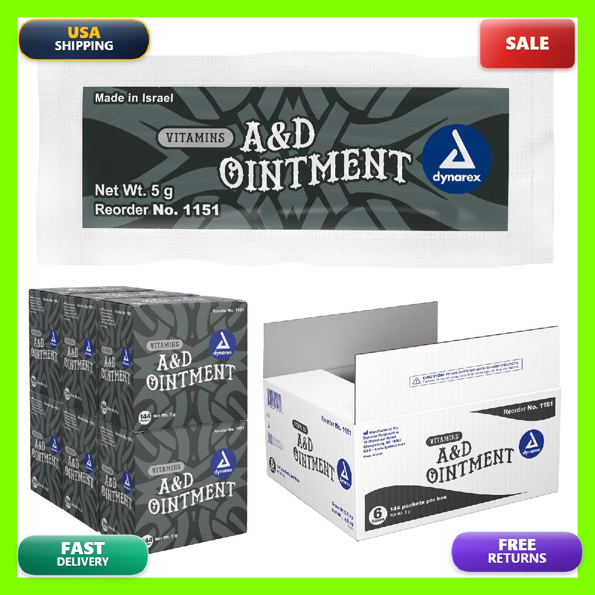 Dynarex Vitamins Ad Ointment – A And D Ointment Protectant For Minor