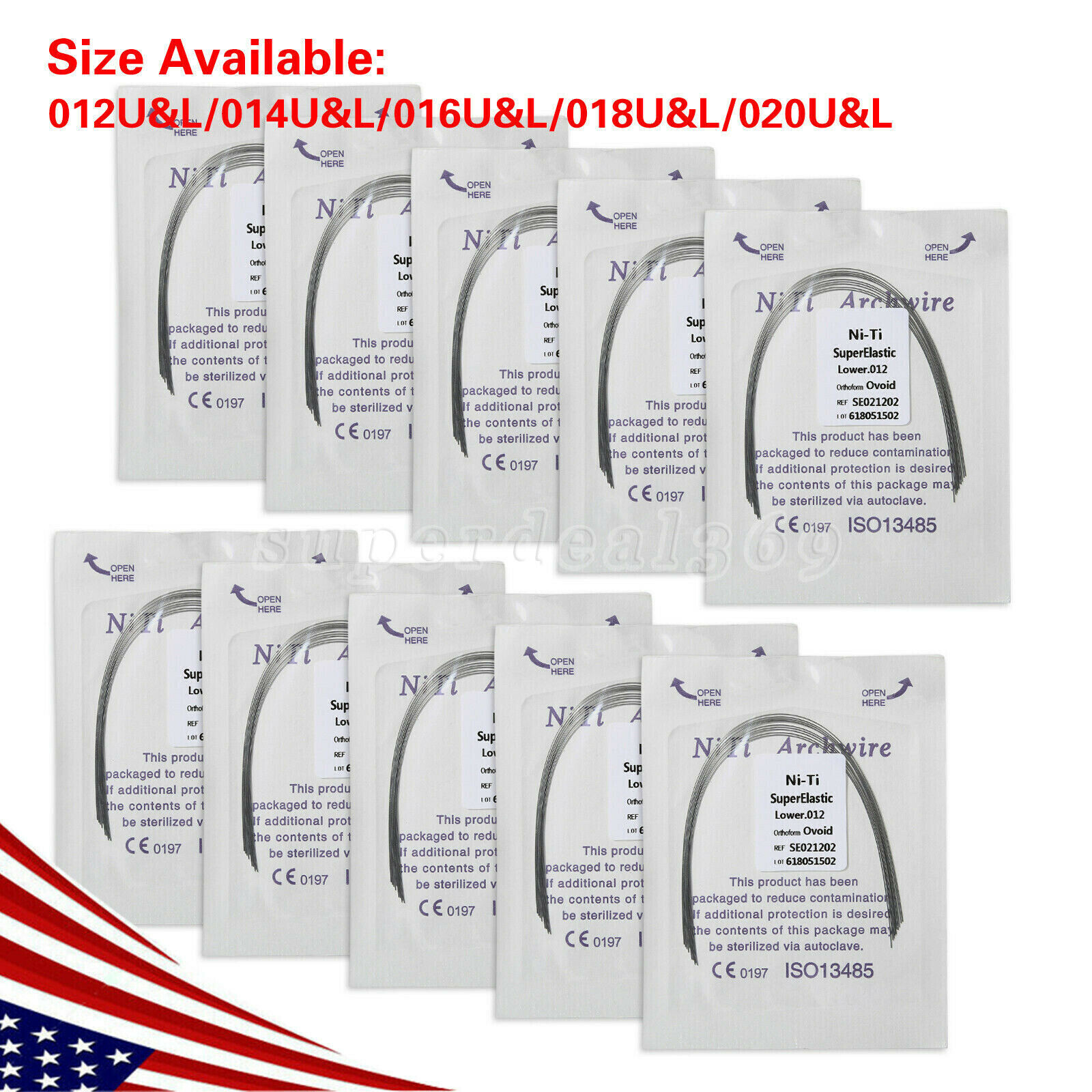10pc/pack DENTAL Orthodontic Super Elastic Niti Arch Wire Round Ovoid Form ns