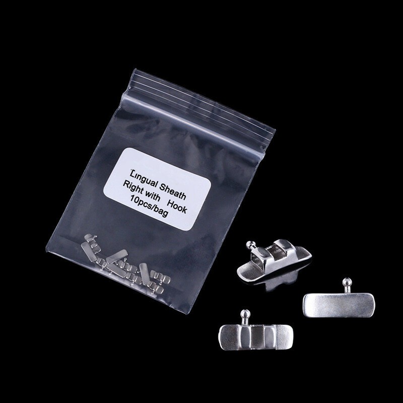 10 Pcs/Pack Dental Ortho Stainless Steel Lingual Sheath Left / Right/ No Hook