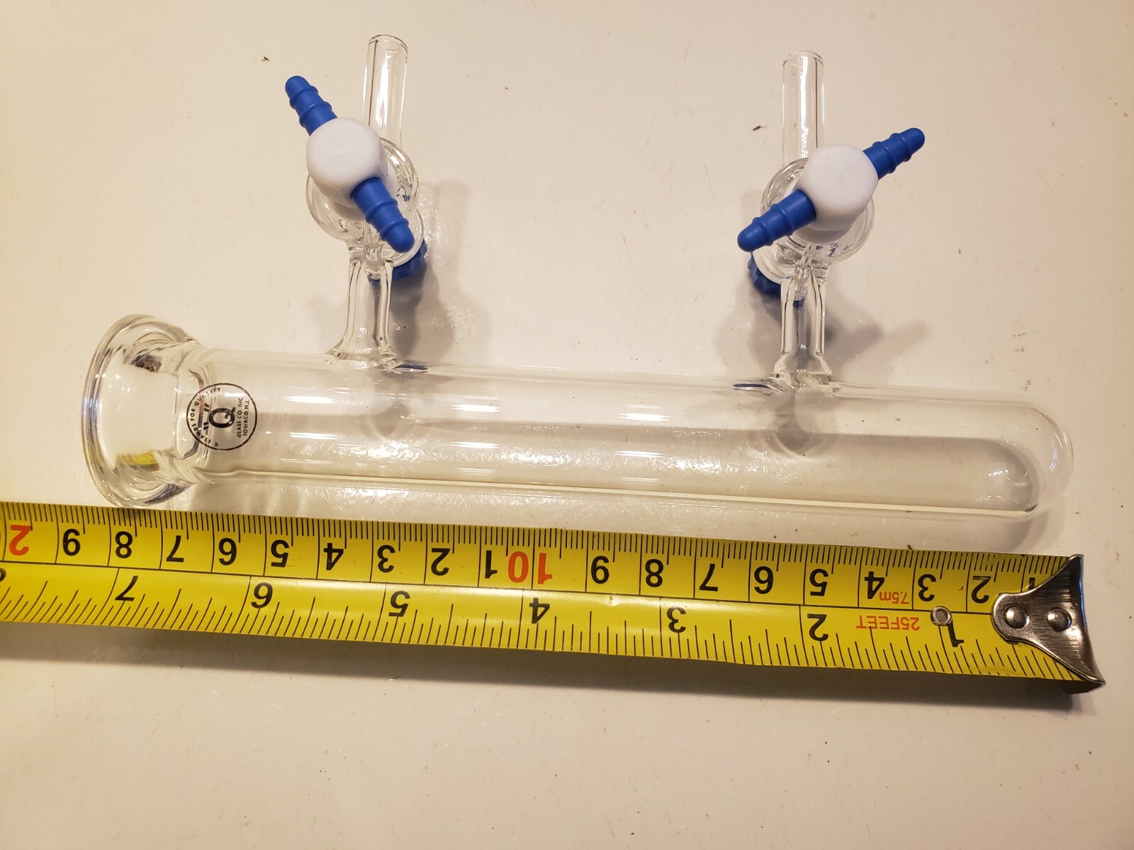 Reaction Tubes with two PTFE teflon stoppers “Q” Glass Co. Towaco