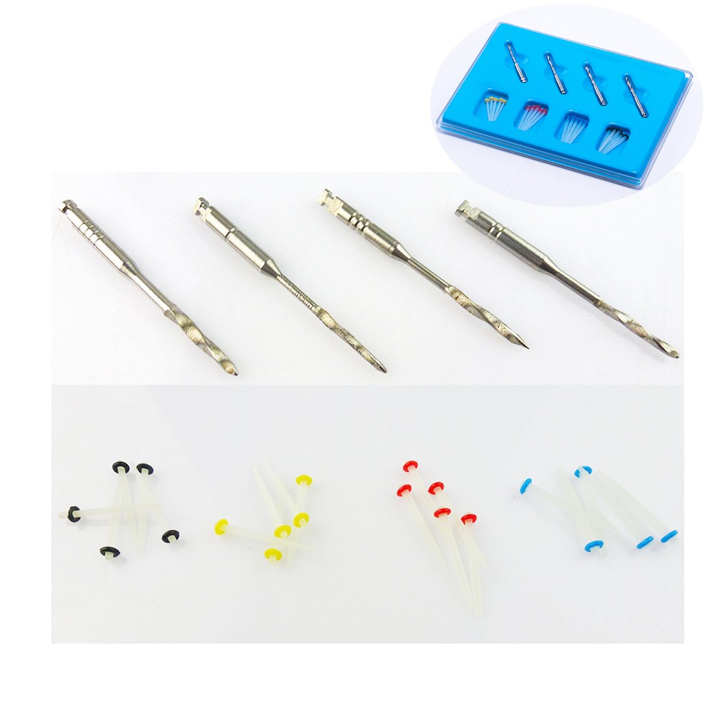 120pc Dental Screw Post Completed Silver/Gold Plated Endo Conical Pin Fiber Post