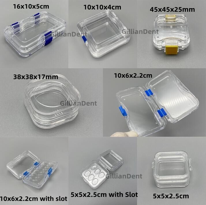 50 PCS Denture Cases Dental Veneers Hinged Display Jewelry Storage Box Membrane