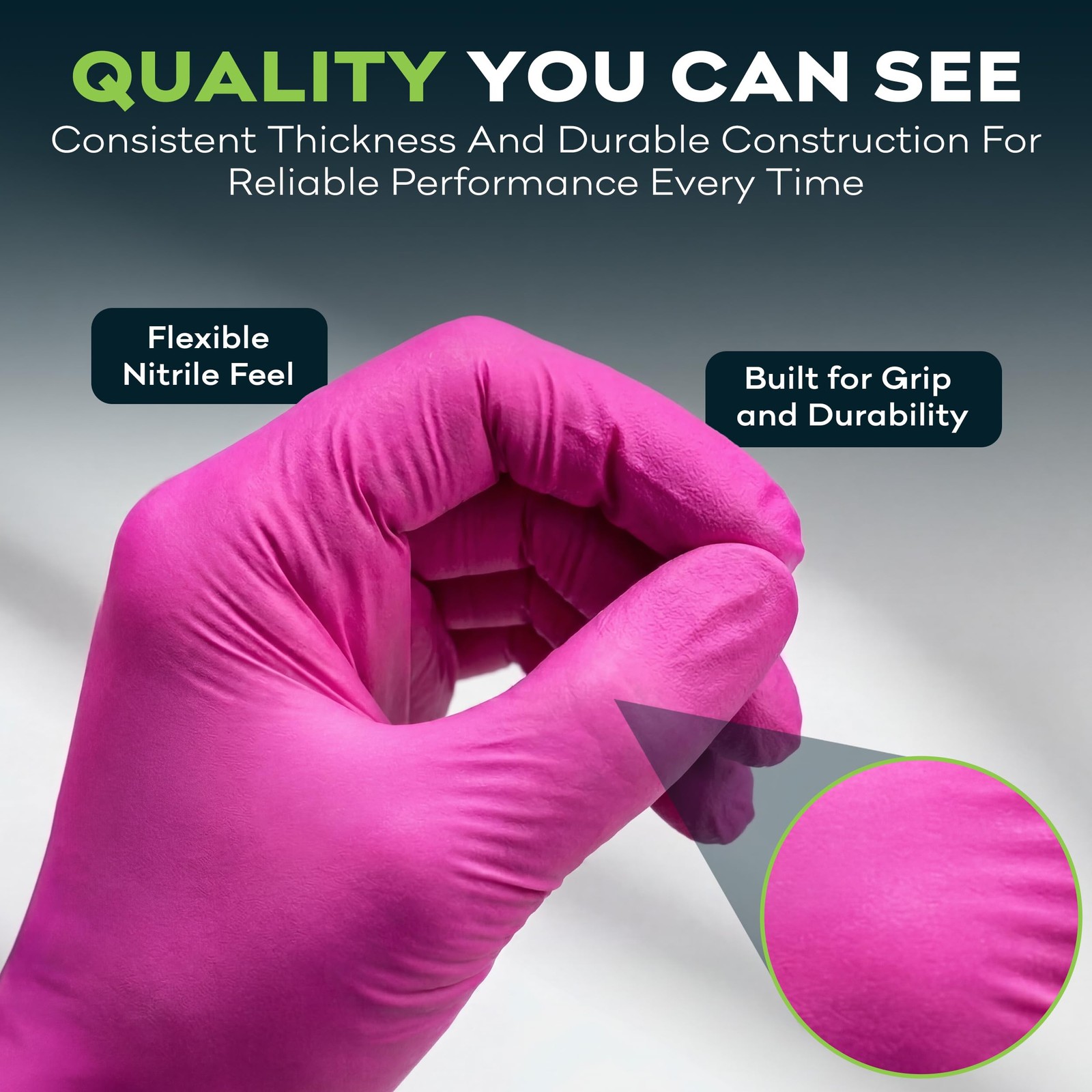 Pink Nitrile Disposable Gloves 50 Count XS, 3 Mil – FifthPulse Fuchsia Small