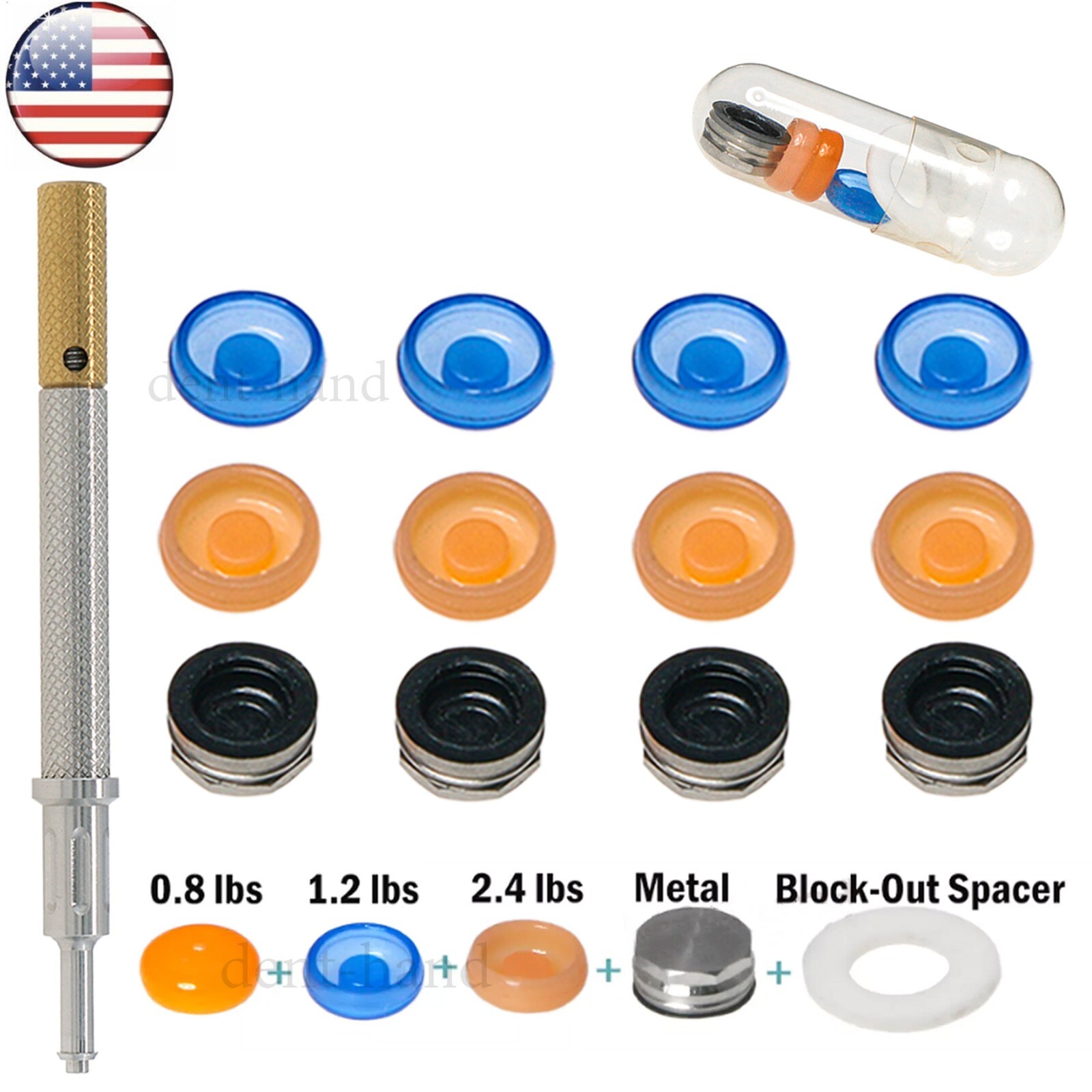 US Universal Retention Implant Caps 1.2lbs Metal Housing Caps Remove Core Tool