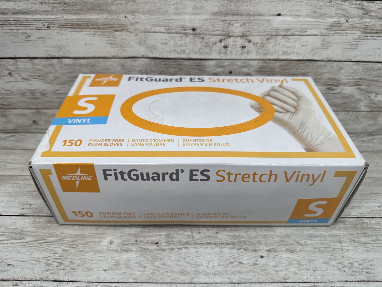 MEDLINE FITGUARD ES Stretch Vinyl Exam Gloves *1 Box 150ct* Size: Small Exp 4/26