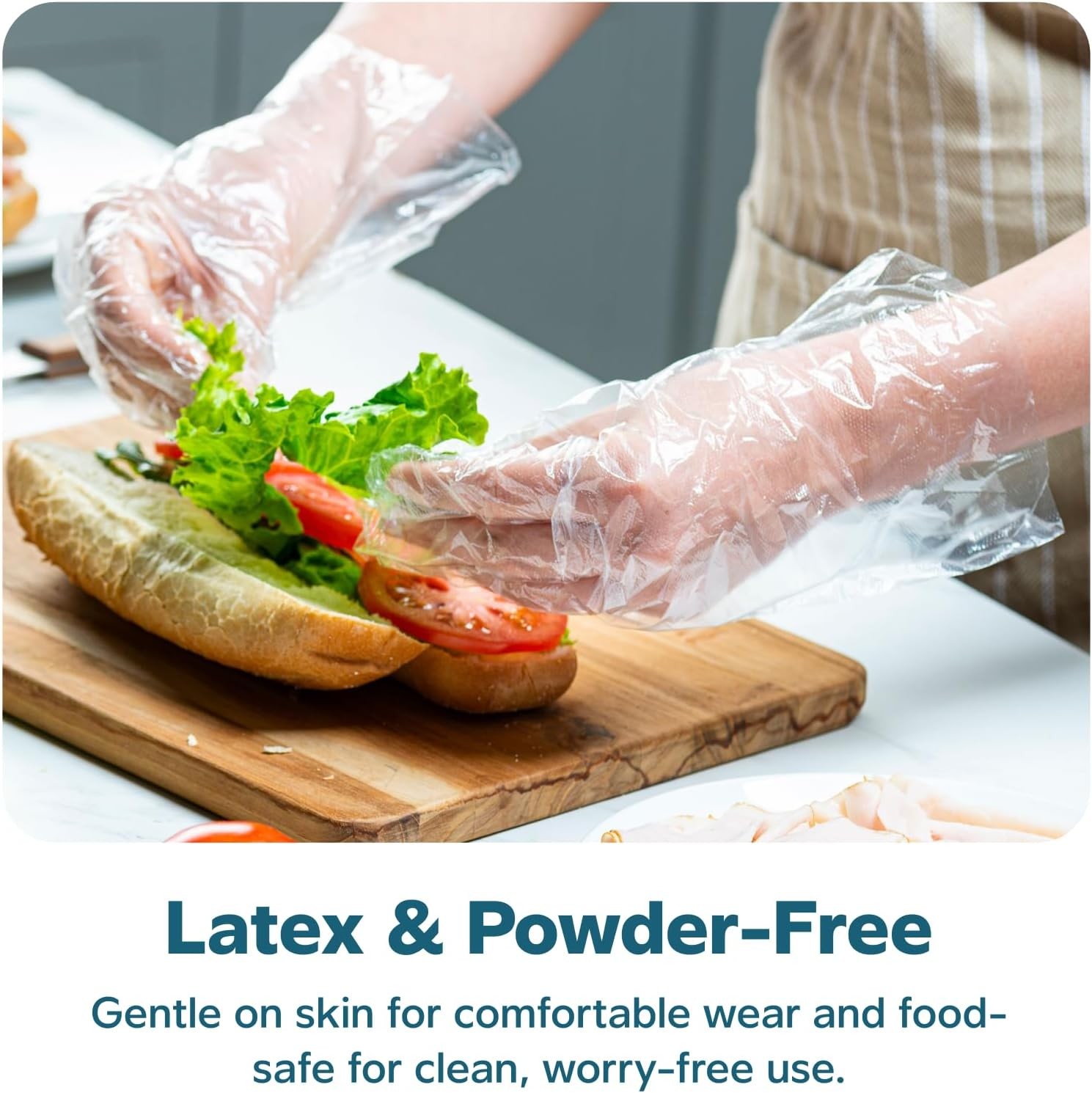 Comfy Package [100 Count] Disposable Poly Plastic Gloves
