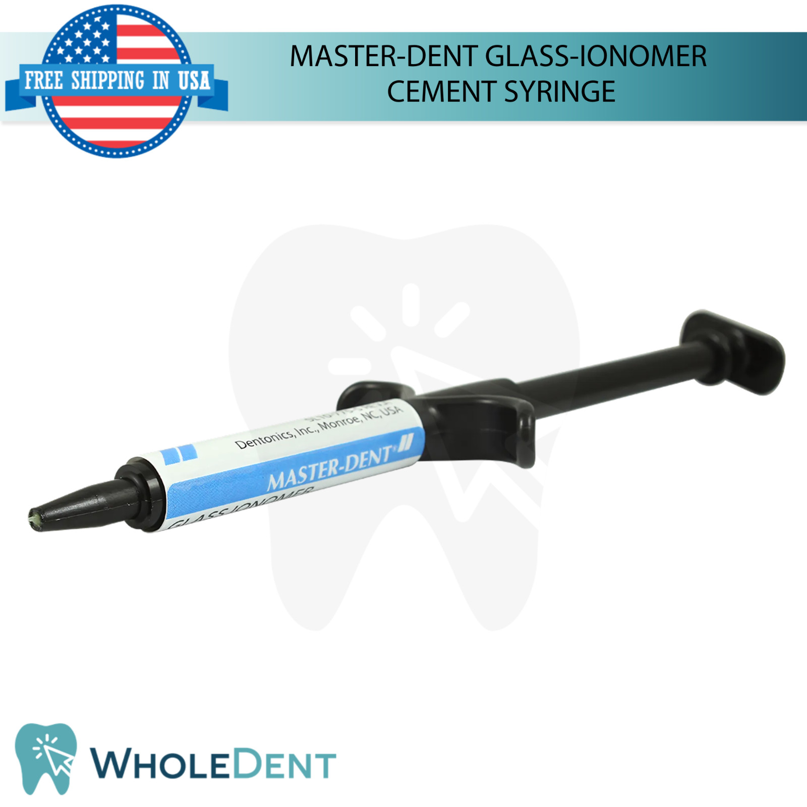 Master-Dent Glass-lonomer Light Cure Cement 5g Base Liner Porcelain Restoration