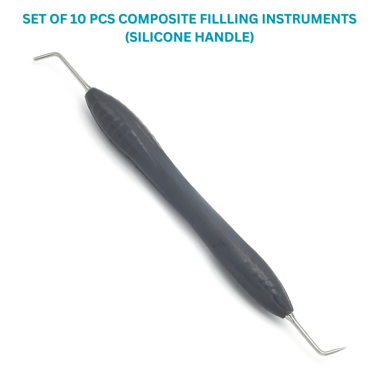 10Pcs Dental Composite Filling Instruments set Silicone Handle LM Arte Kit