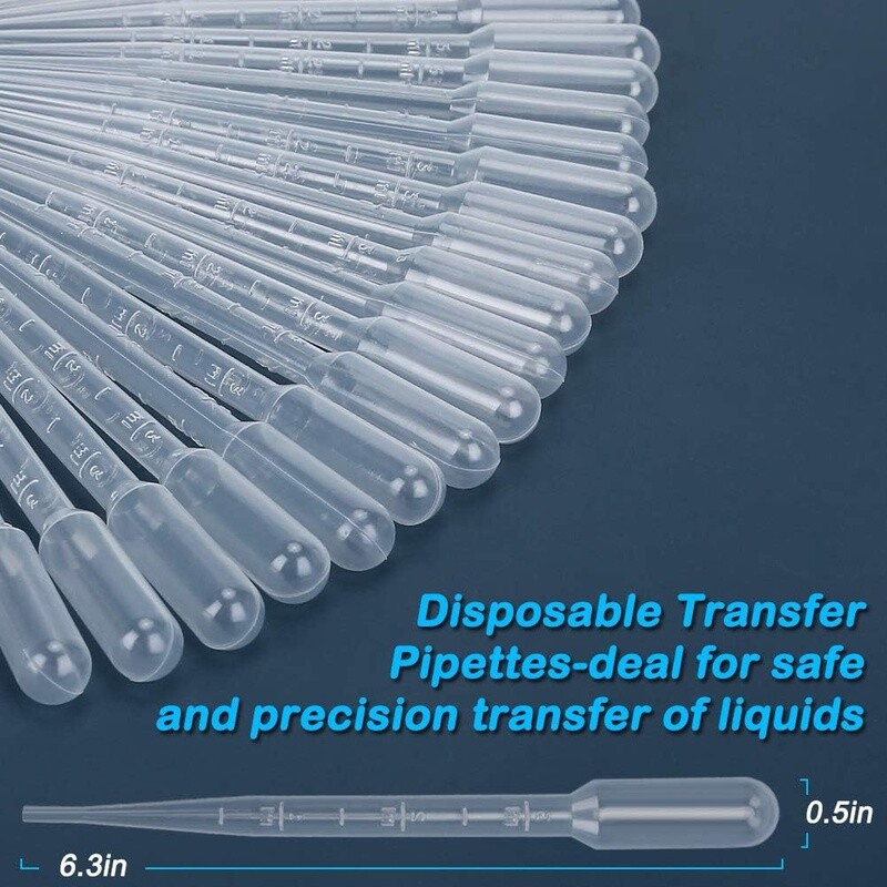50PCS Disposable Pipettes 3ML Liquid Transfer Droppers Essential Oils Lab DIY US
