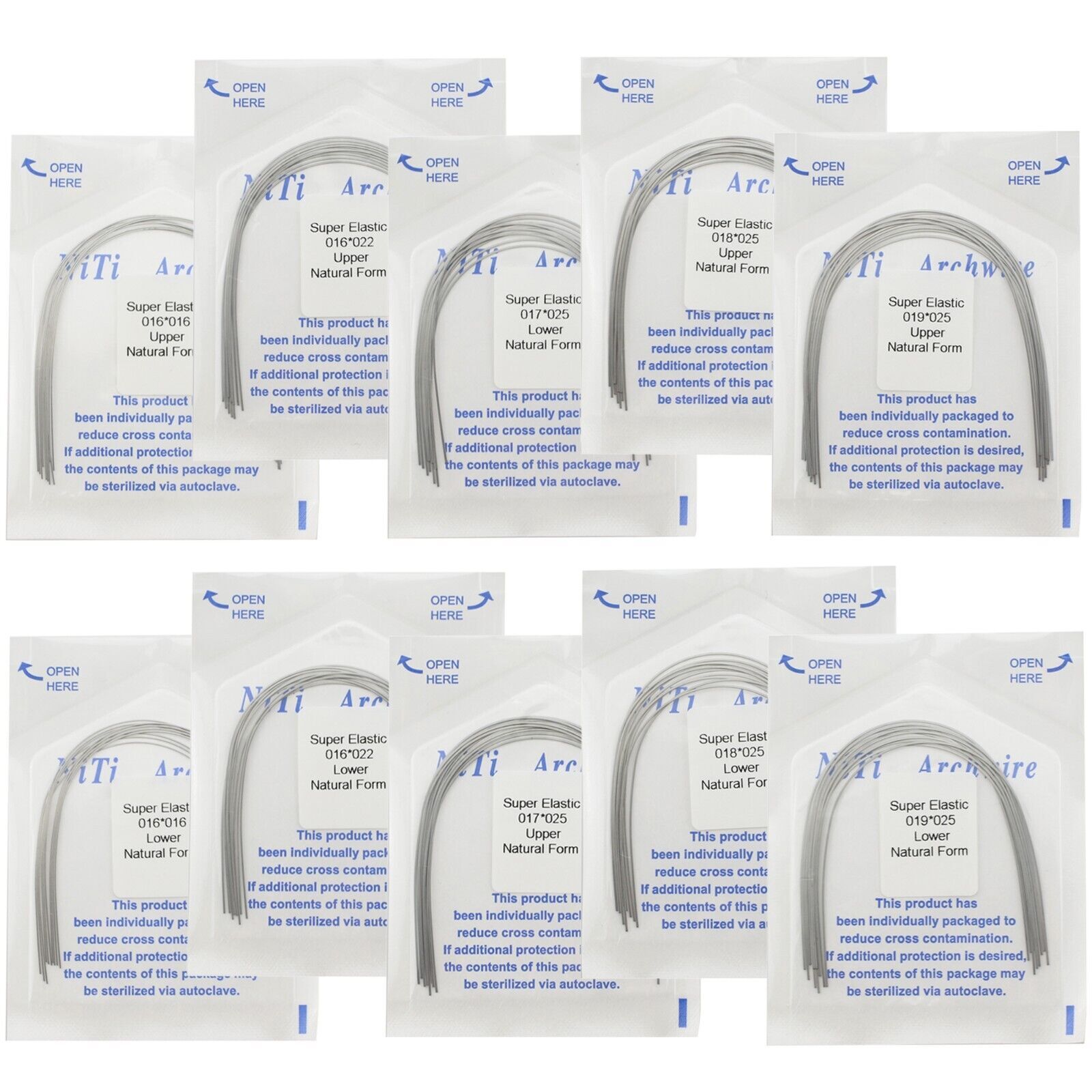 1 Pack Dental Orthodontic Niti Super Elastic Arch Wire Round/Rectangular Natural