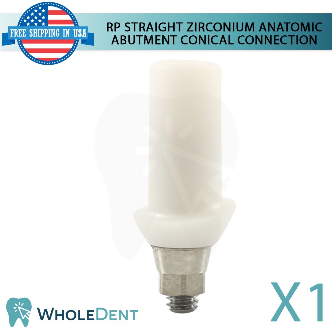 1X RP Conical Hex Angulated 15° Anatomic Zirconium Zirconia Abutment Dental