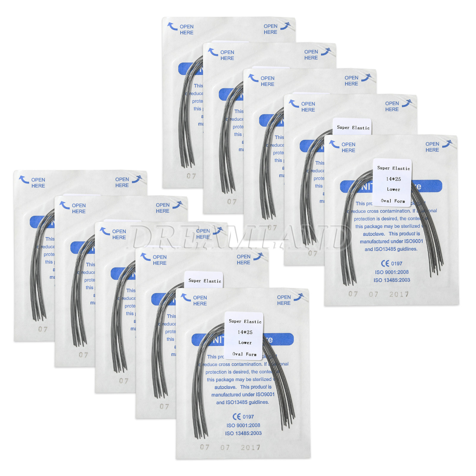 10Packs Dental Orthodontic NITI Rectangular Arch Wires Super Elastic For Braces