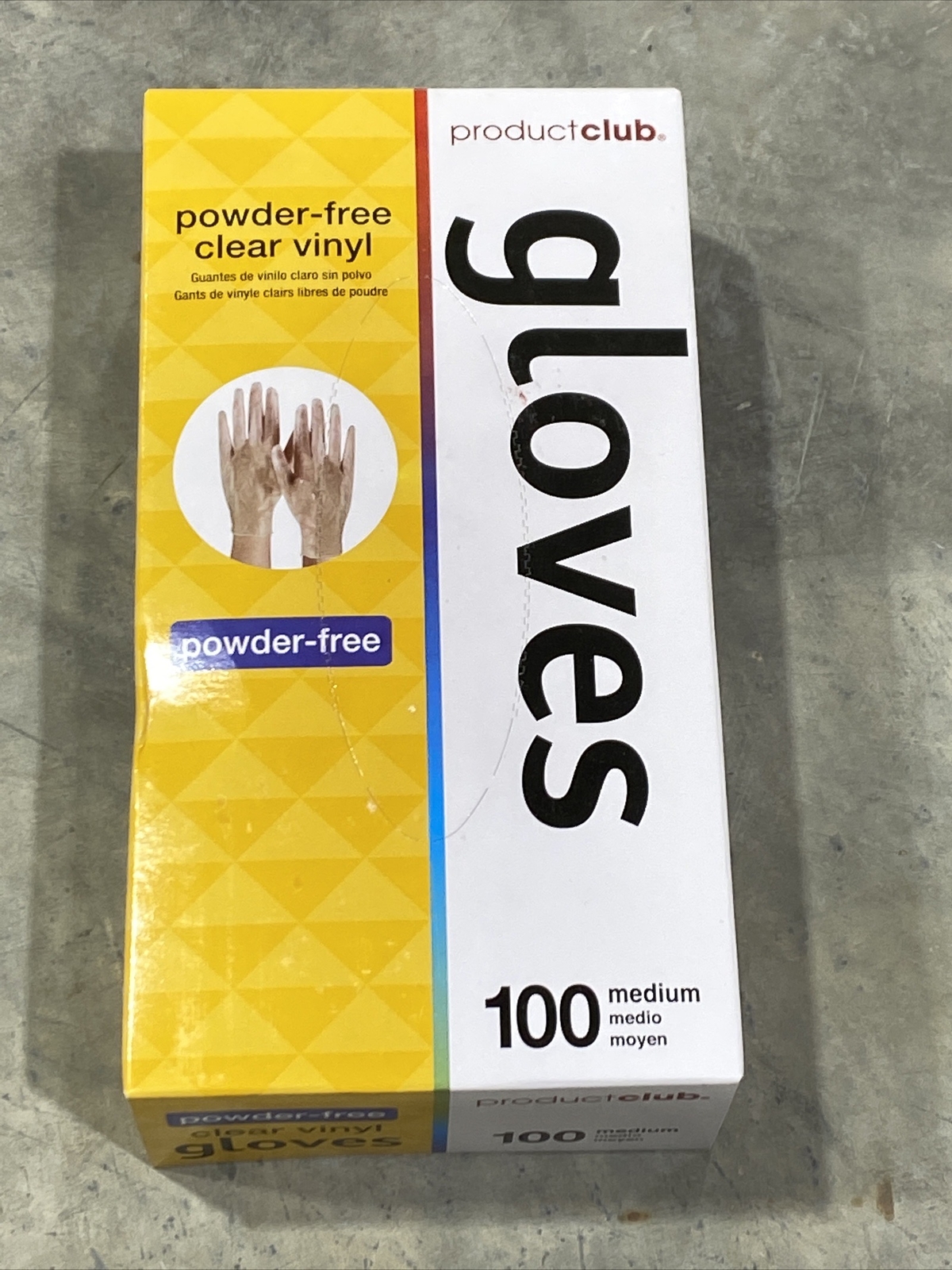 Product Club Vinyl Gloves, Clear, Medium 100 Count Powder-free Brand New