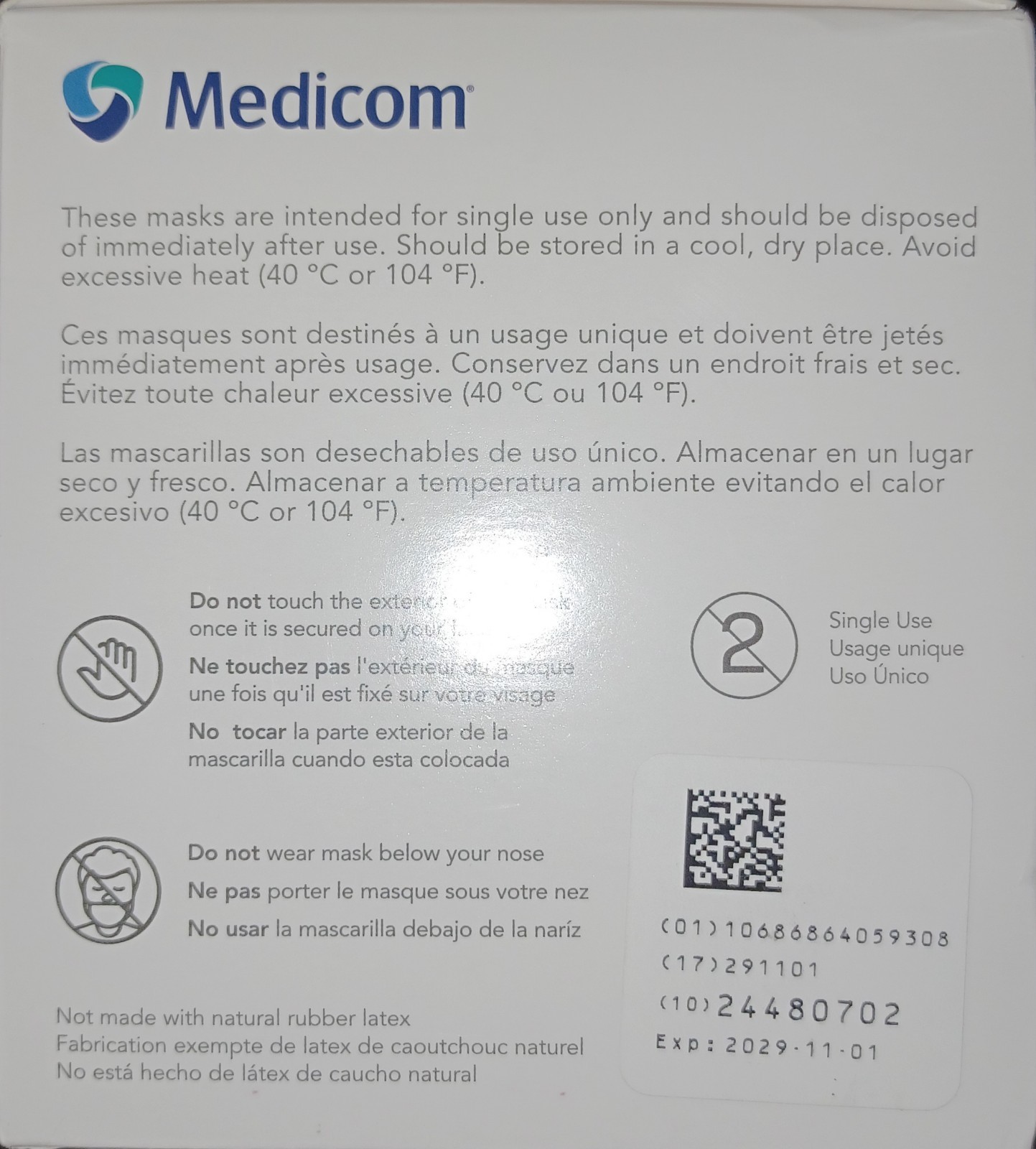 Medicom Expressions Disposable Face Masks ASTM Level 3 Surgical Mask 50ct 11/29