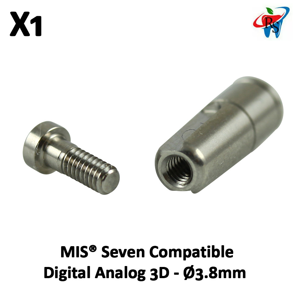 Dental MIS Seven Compatible Digital Analog 3D – Ø3.8mm Int Hex 2.42 Stainless