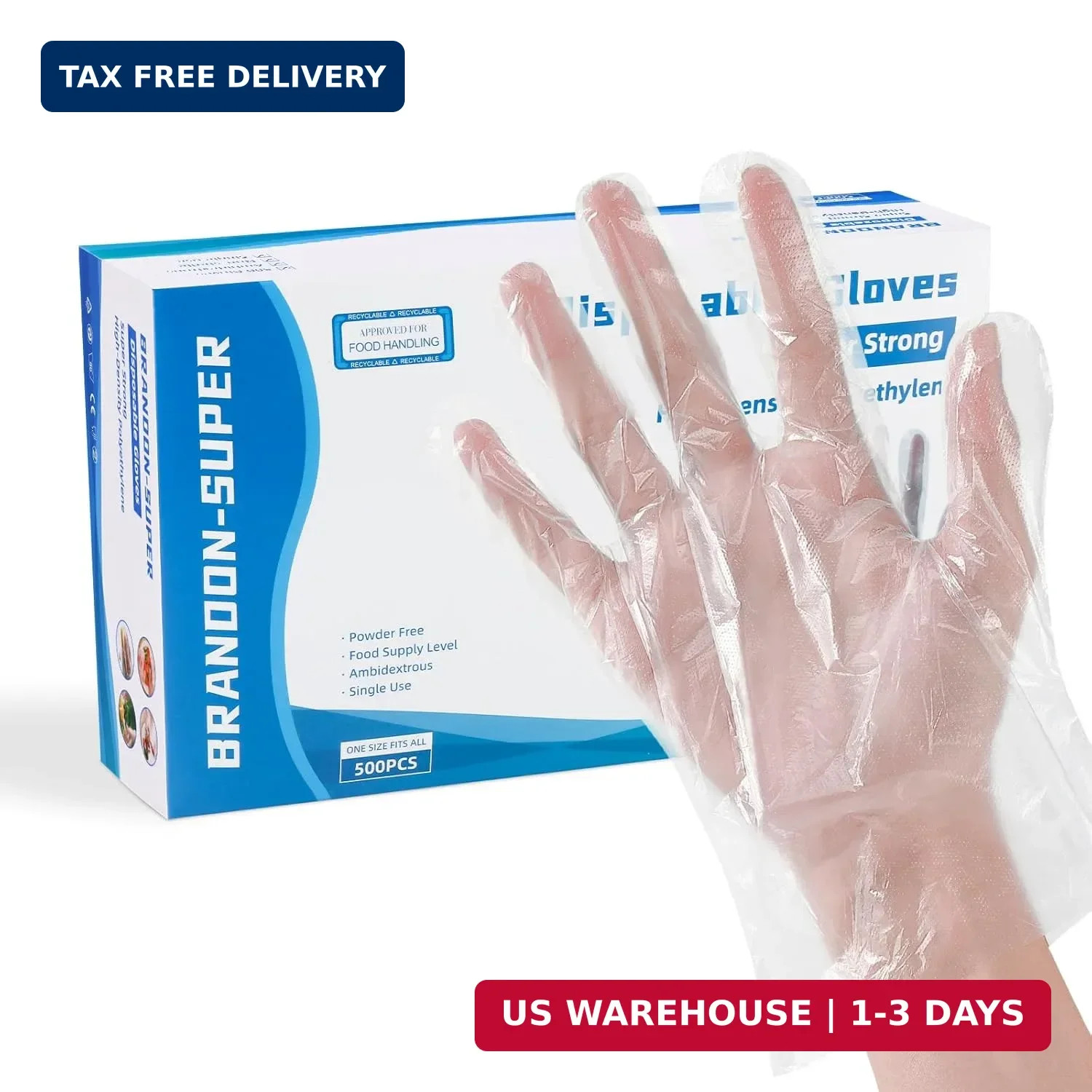 Brandon-super Food Prep Gloves Plastic Food Safe Brandon-super Gloves, Food Hand