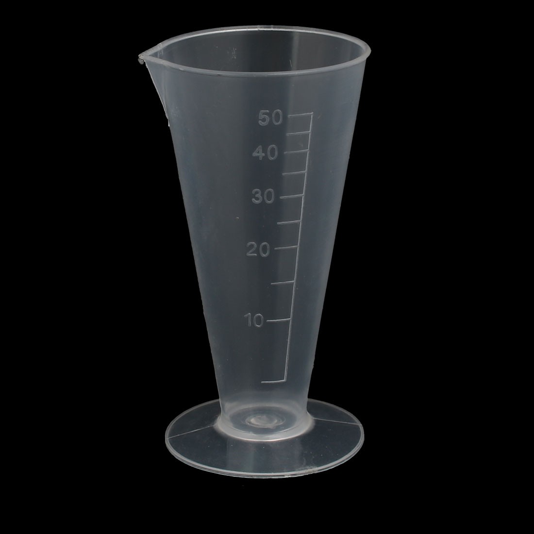 2pcs Kitchen Laboratory Plastic Conical Shape Measuring Cup 50ml Capacity Clear