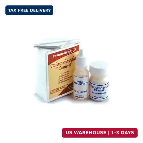 Prime Dental 010-036 Polycarboxylate Luting Cement Kit Powder & Liquid