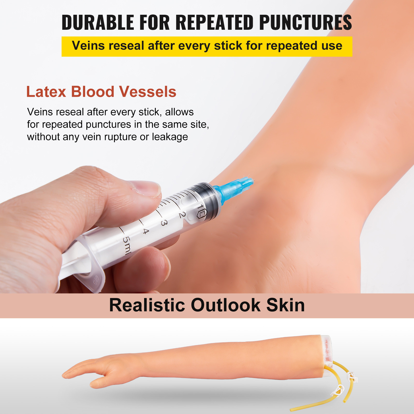 IV Practice Kit Phlebotomy Venipuncture Practice Arm for Students Nurses Medical