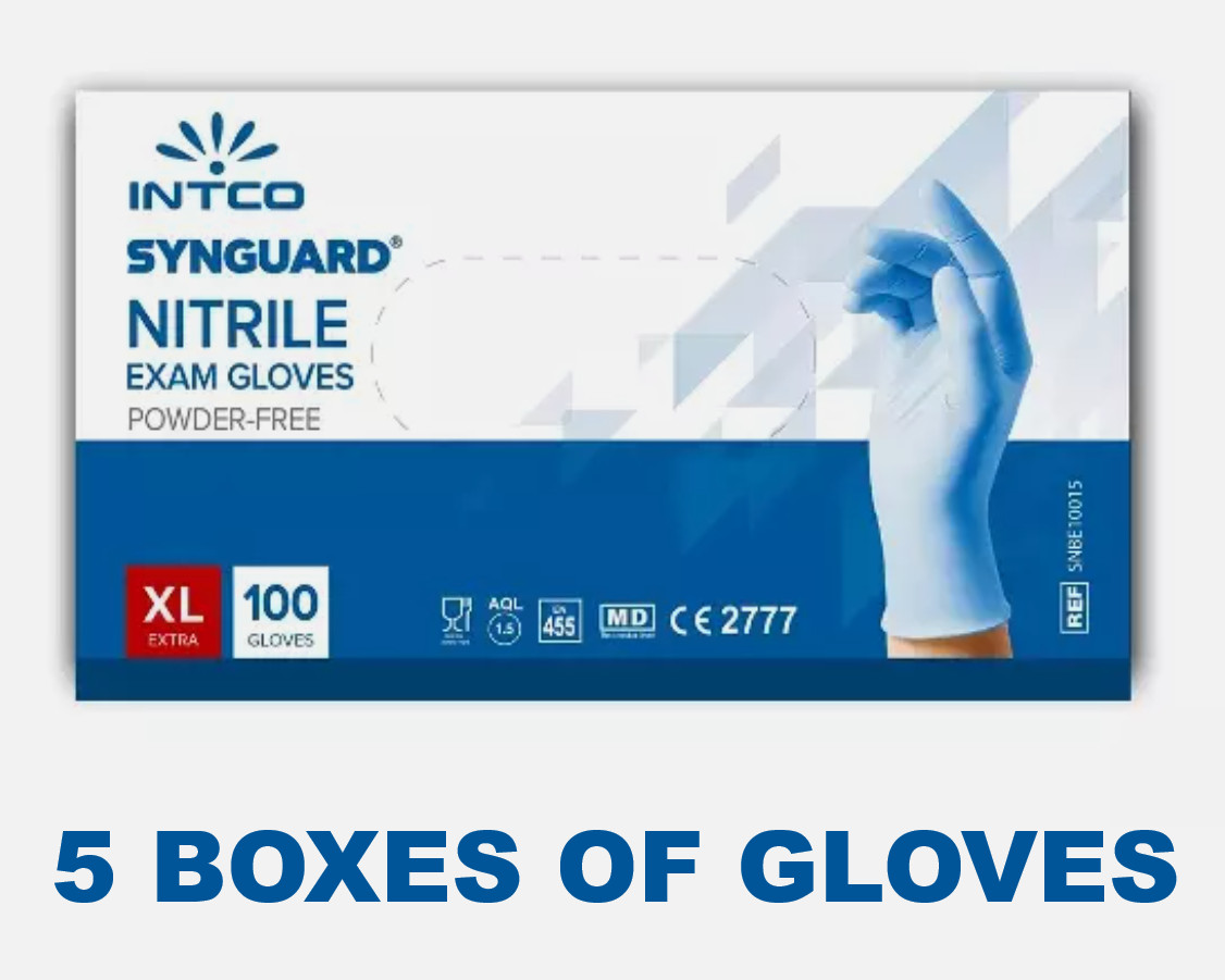 INTCO Synguard Disposable Nitrile Exam Gloves Non-Sterile Non-Powdered Size XL