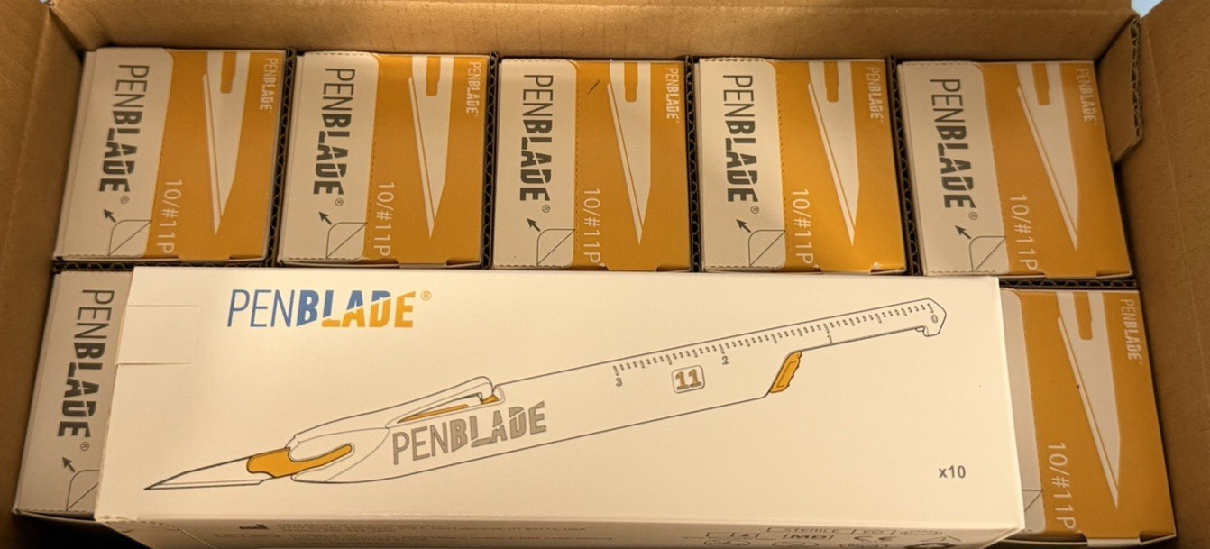 100x TIDI PenBlade #11P Disposable Safety Scalpel PB-M-11P-CAS (10 Boxes of 10)