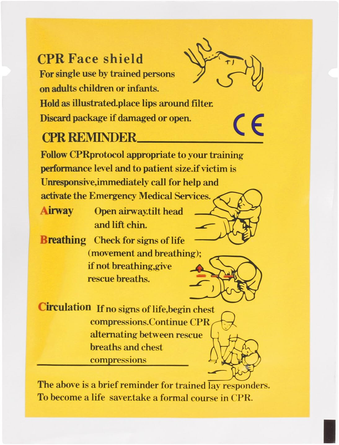 Ever Ready First Aid CPR Face Shield for Adults Children and Infants – 10 Pack