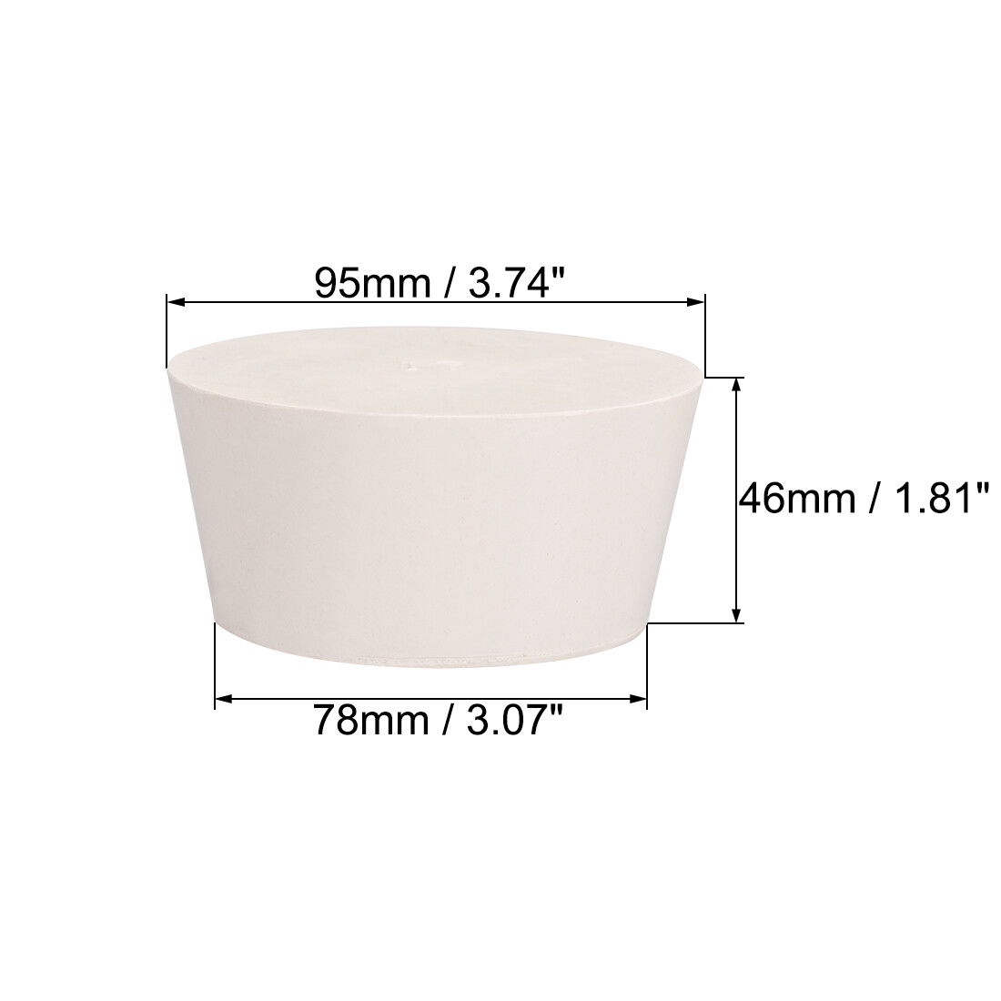 White Tapered Shaped Solid Rubber Stopper for Lab Tube Stopper Size 17