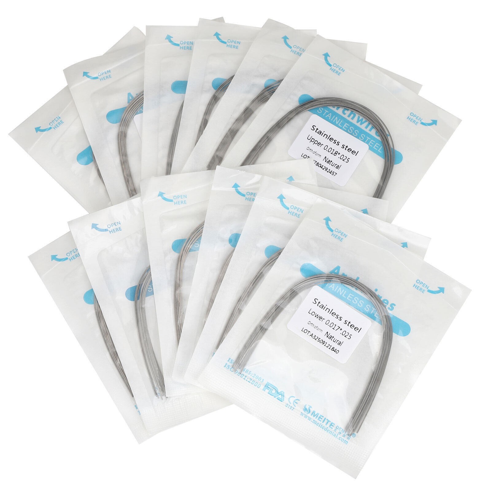 10/ Dental Orthodontic Stainless Stell Arch Wire Round Rectangular Ovoid Natural