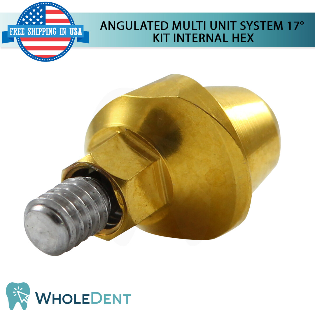 1x Angulated Abutment Multi Unit 17° Plastic Sleeve Set Dental Int Hex