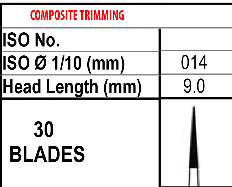 EF9 Kerr Carbide Burs 12BLADE TRIMMING & FINISHING TopQuality 100-10/PK H135-014