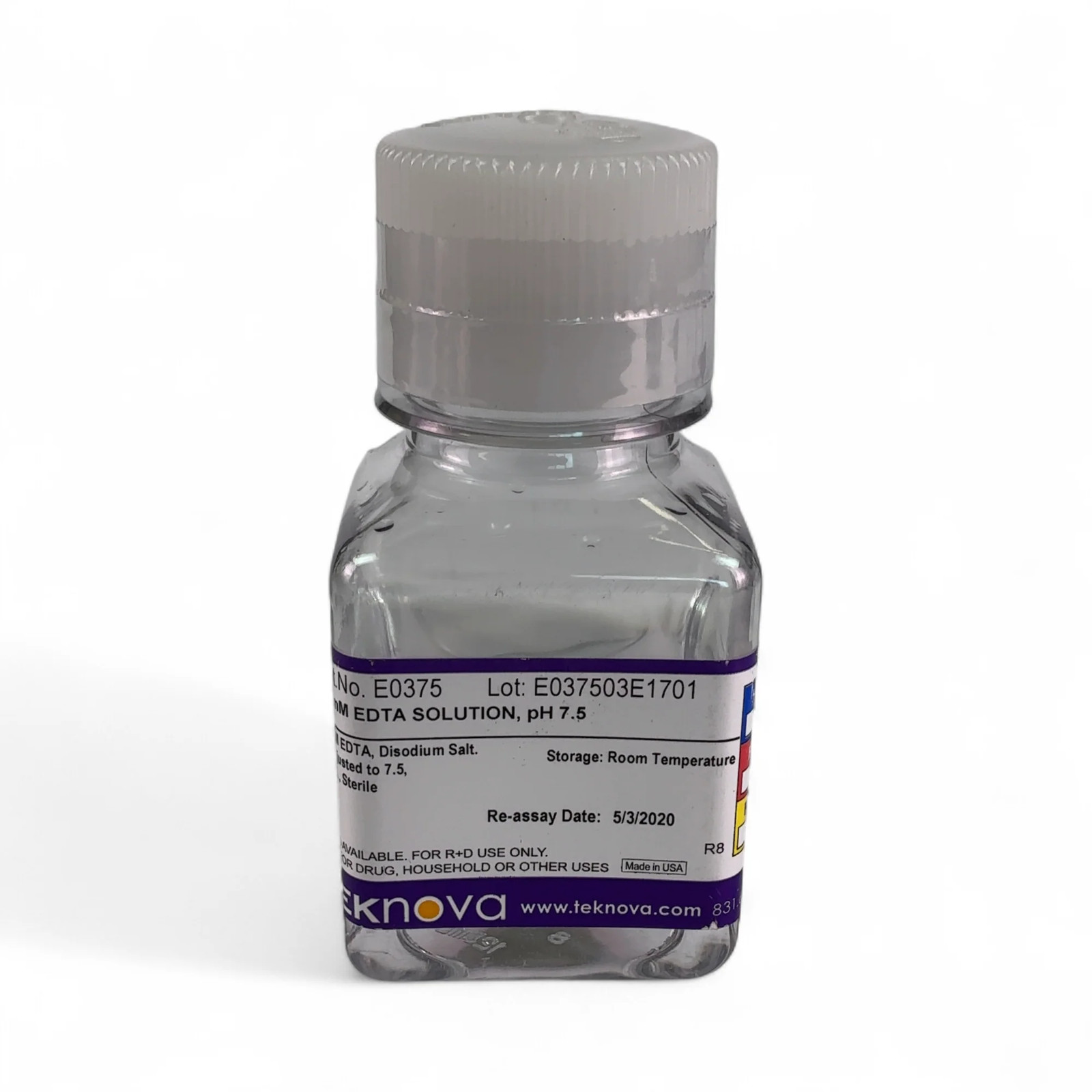 Teknova 500mM EDTA Solution E0375 100mL pH 7.5 – 5 Bottles (Best Offer!)
